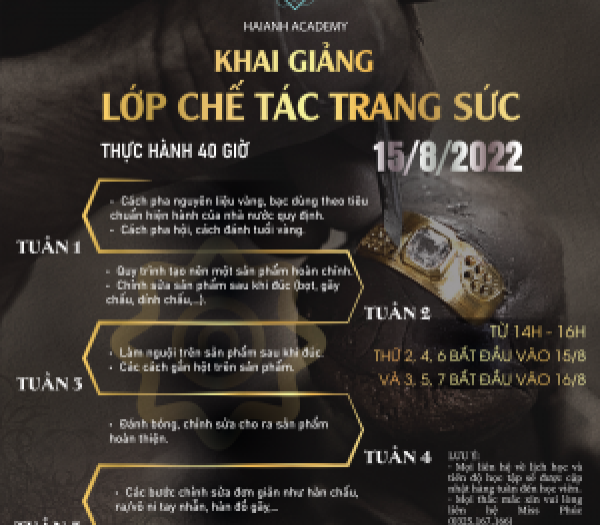 KHAI GIẢNG KHÓA HỌC CHẾ TÁC TRANG SỨC