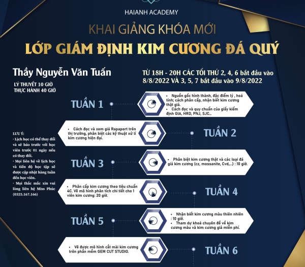 KHAI GIẢNG KHÓA HỌC KIỂM ĐỊNH KIM CƯƠNG	
