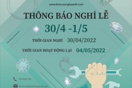 THÔNG BÁO NGHỈ LỄ 30/4 - 1/5 